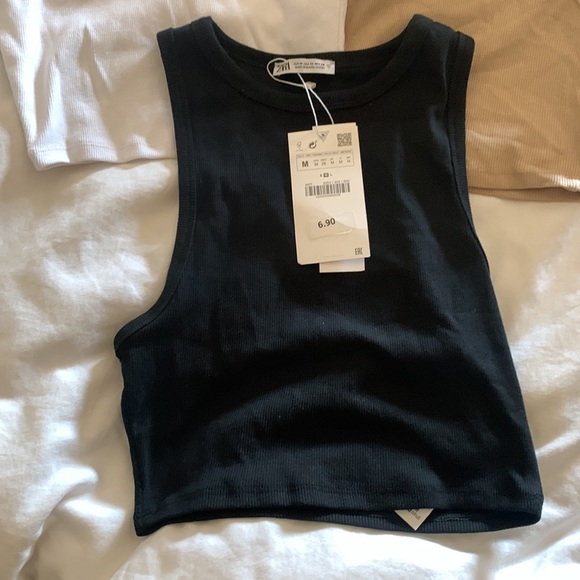 Zara Crop Tanks - black tan and white size medium - Picture 4 of 4